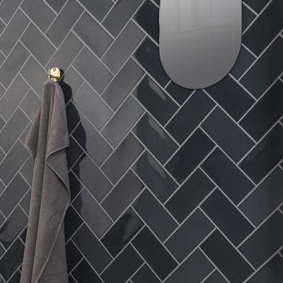 Motto Tide T2A10C Wandtegel 100X200 Dark Grey 0608 6,3mm Glans